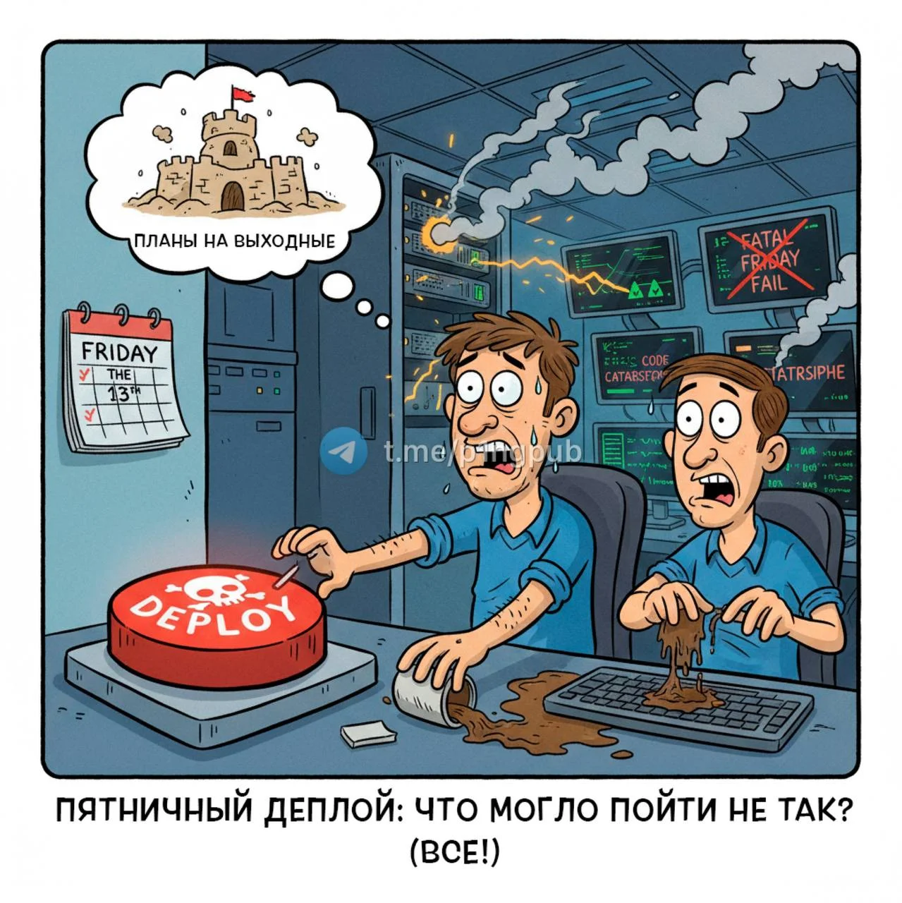 Подождите, а разве «пятничный деплой» не означает, что человек хочет «работат...
