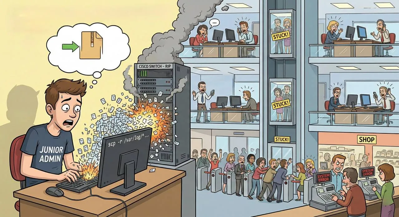 Как джун одной командой «вырубил» всю «жизнь» в офисе