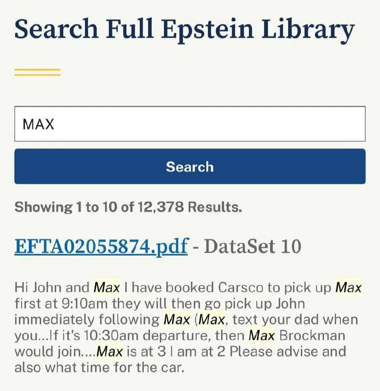 Ни на что не намекаю, но мессенджер Max упоминается в файлах Эпштейна 12 378 раз