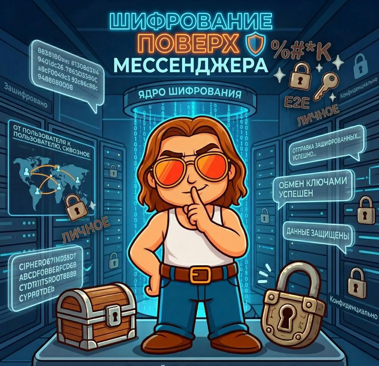 Гайз, как и обещал — про шифрование поверх мессенджера. В том числе поверх Макса