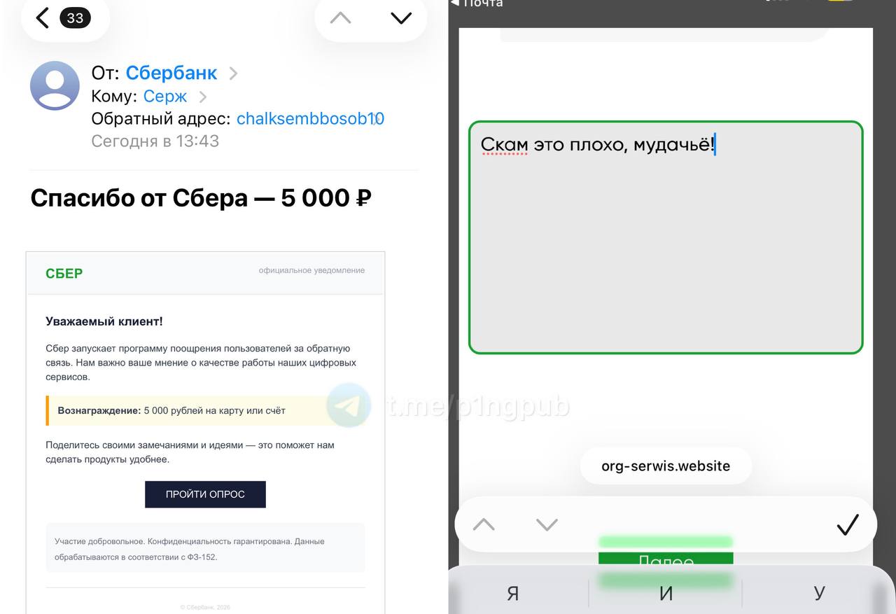 Гайз, прилетело только что на почту «Спасибо от Сбера в размере 5 000 ₽».