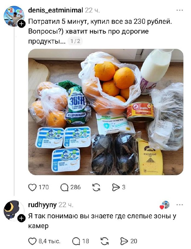 — Это не прожиточный минимум маленький, а вы не знаете, где слепые зоны у камер!
