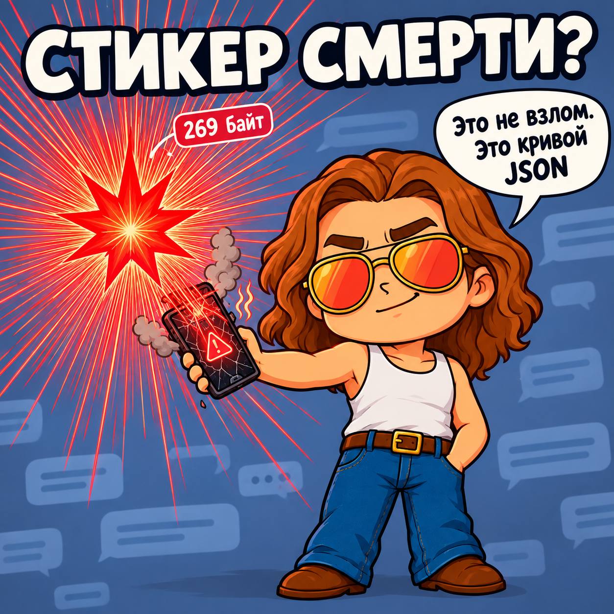 Опять паблике, вроде BAZA кидают дезинфу. В этот раз про «стикер смерти» в Te...
